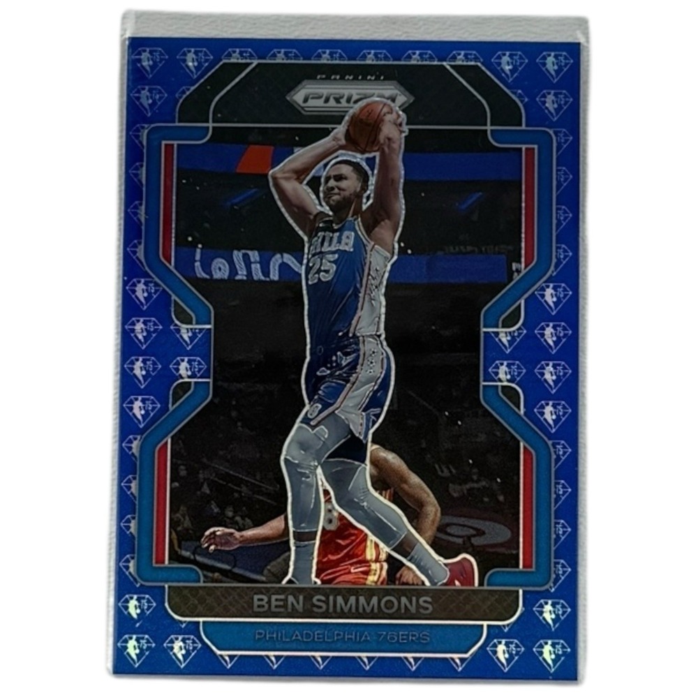 2021 Panini Prizm Ben Simmons Blue NBA 75th Anniversary #199 SP Nets‎ 76ers